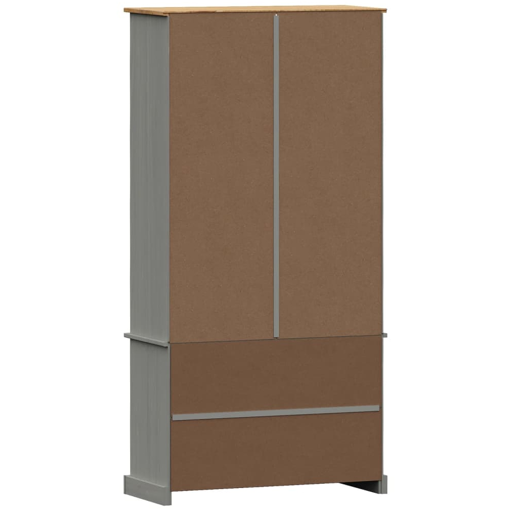 Vidor Wooden Bookcase With 2 Doors In Grey Brown