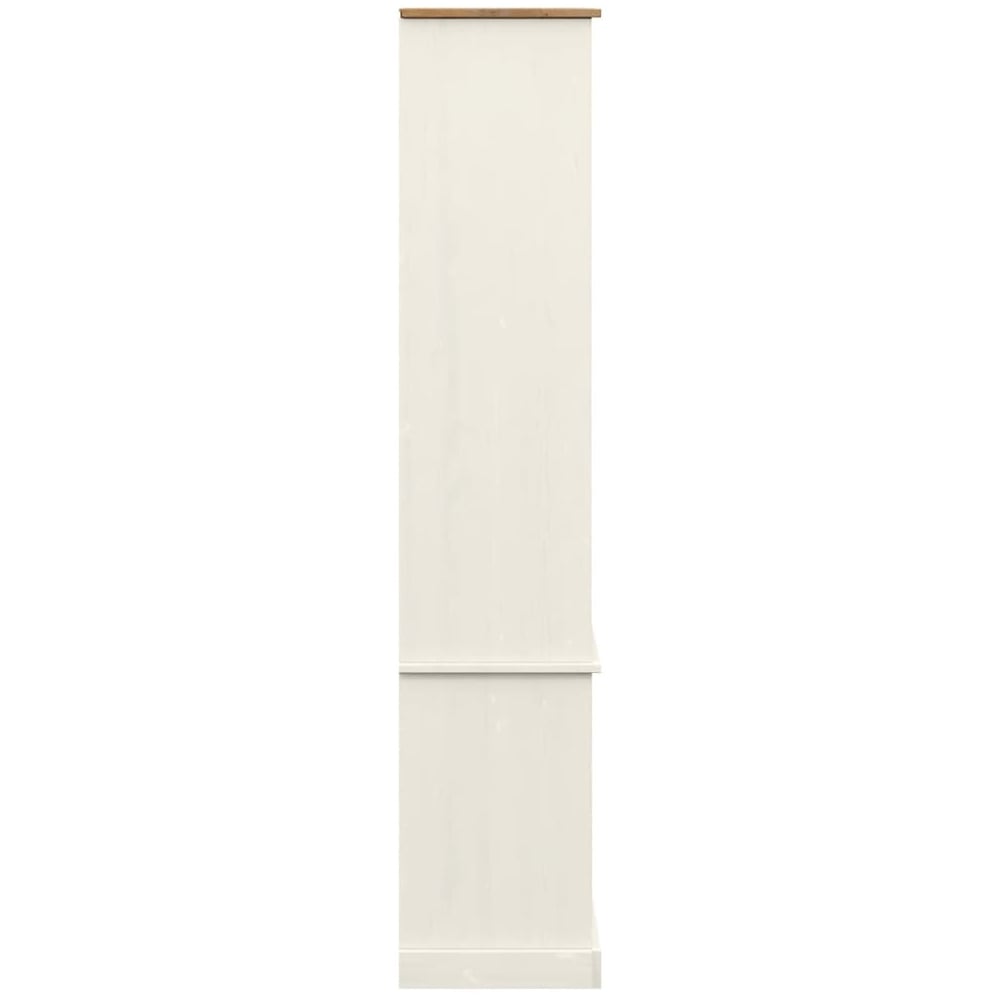 Vidor Wooden Bookcase With 2 Doors In White Brown
