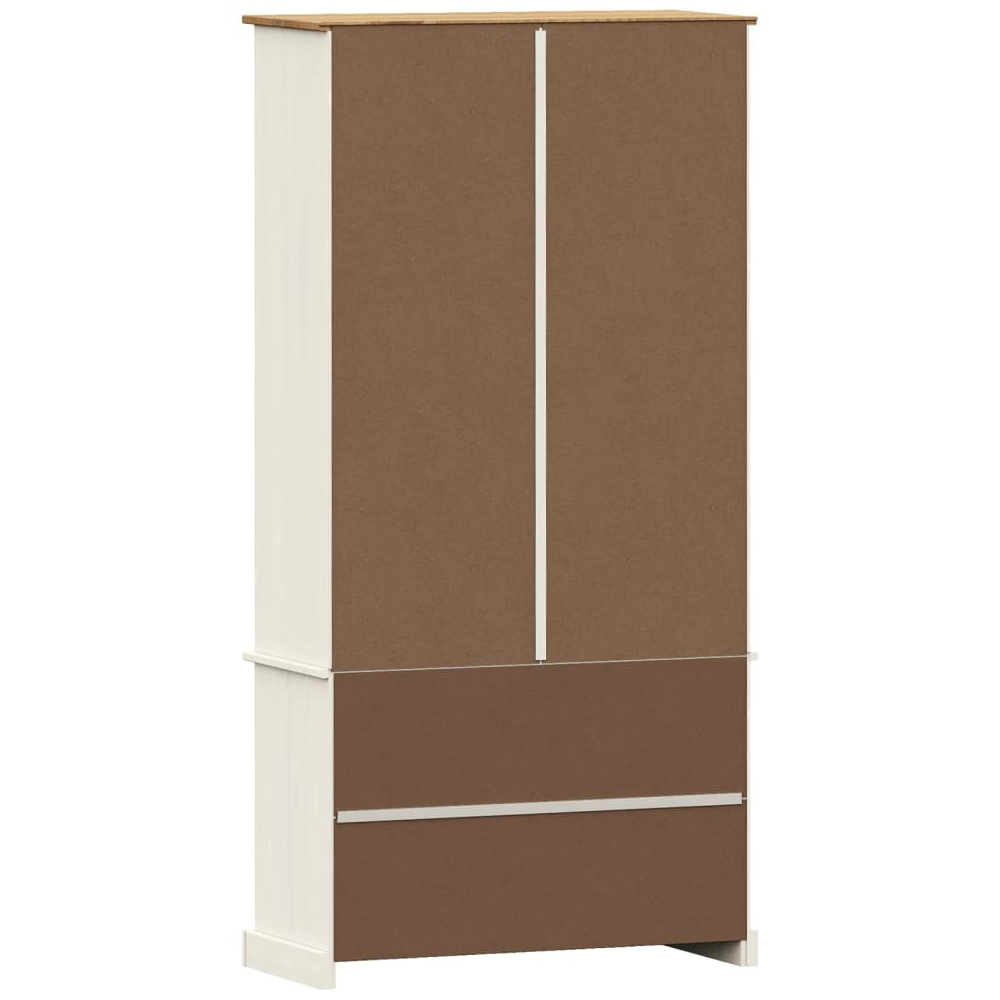 Vidor Wooden Bookcase With 2 Doors In White Brown