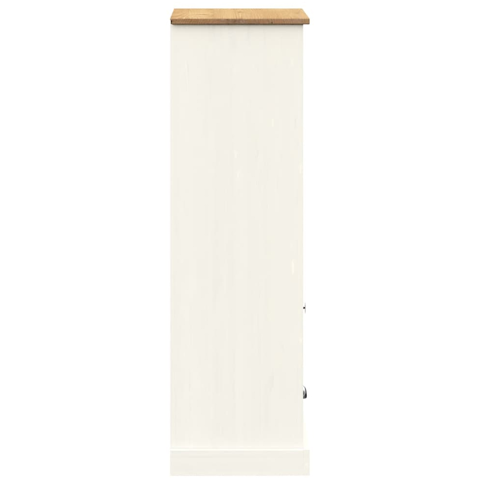 Vidor Wooden Bookcase With 2 Drawers In White Brown