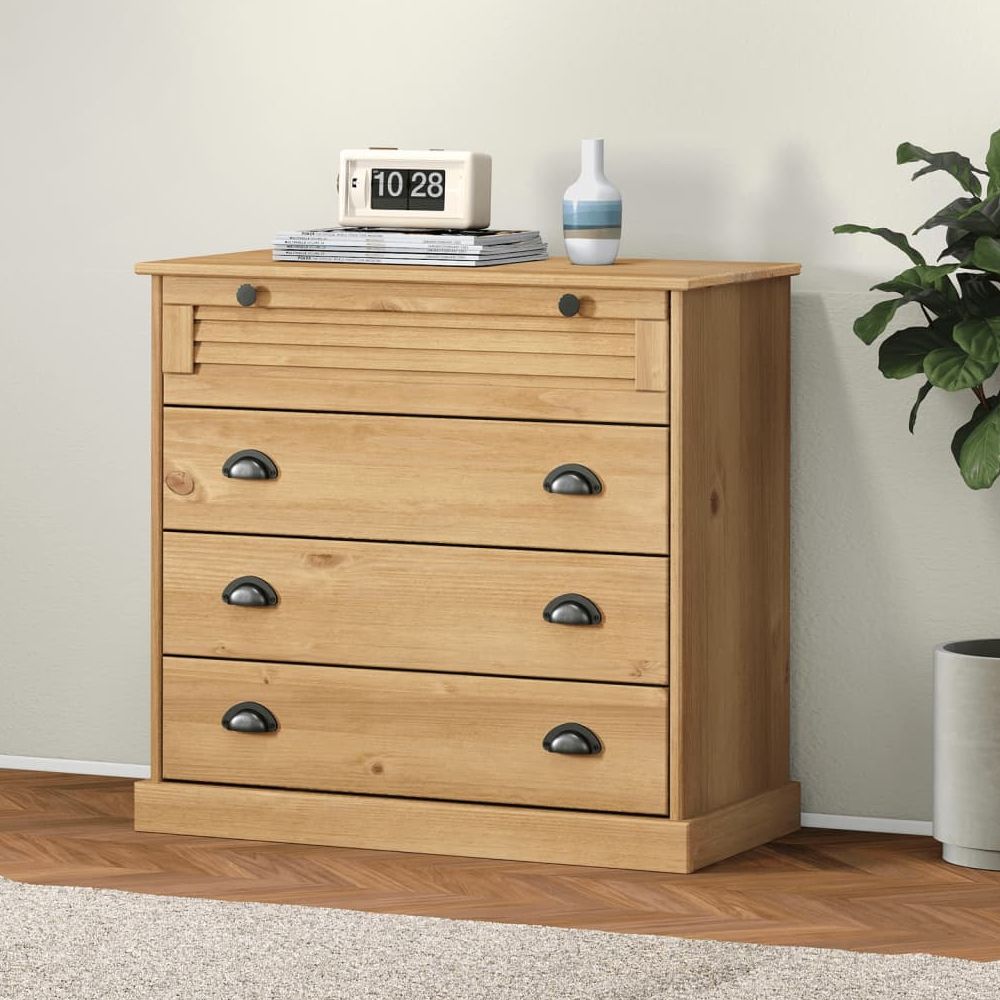 Read more about Vidor wooden chest of 4 drawers in brown