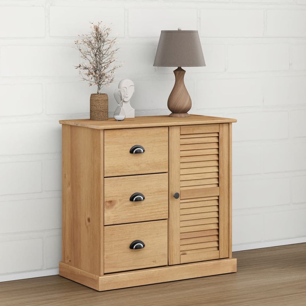 Read more about Vidor wooden sideboard with 1 door 3 drawers in brown