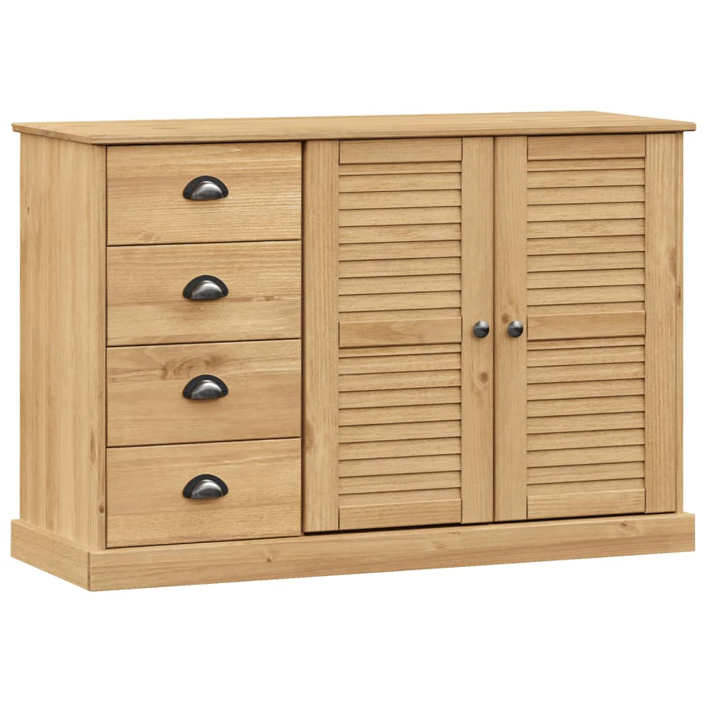 Vidor Wooden Sideboard With 2 Doors 4 Drawers In Brown