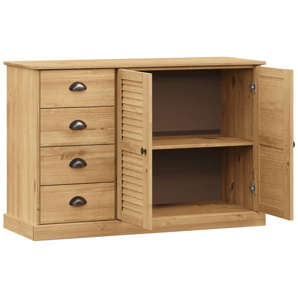 Vidor Wooden Sideboard With 2 Doors 4 Drawers In Brown