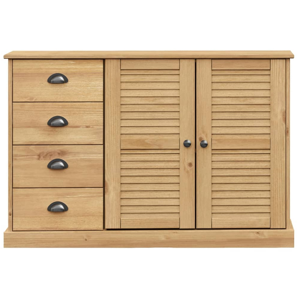 Vidor Wooden Sideboard With 2 Doors 4 Drawers In Brown
