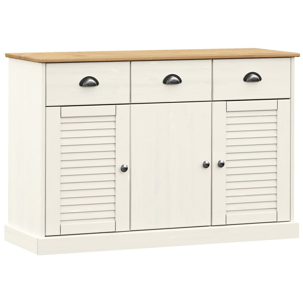 Vidor Wooden Sideboard With 3 Doors 3 Drawers In White Brown