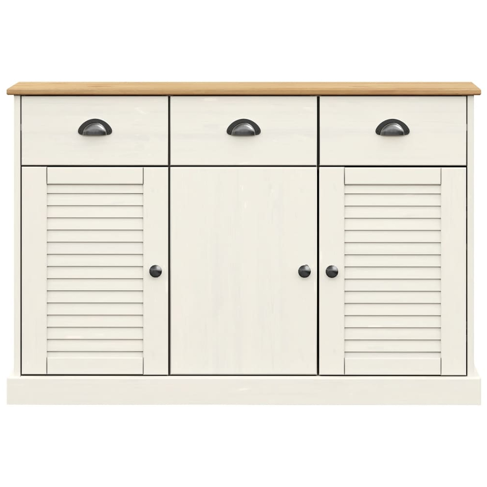 Vidor Wooden Sideboard With 3 Doors 3 Drawers In White Brown