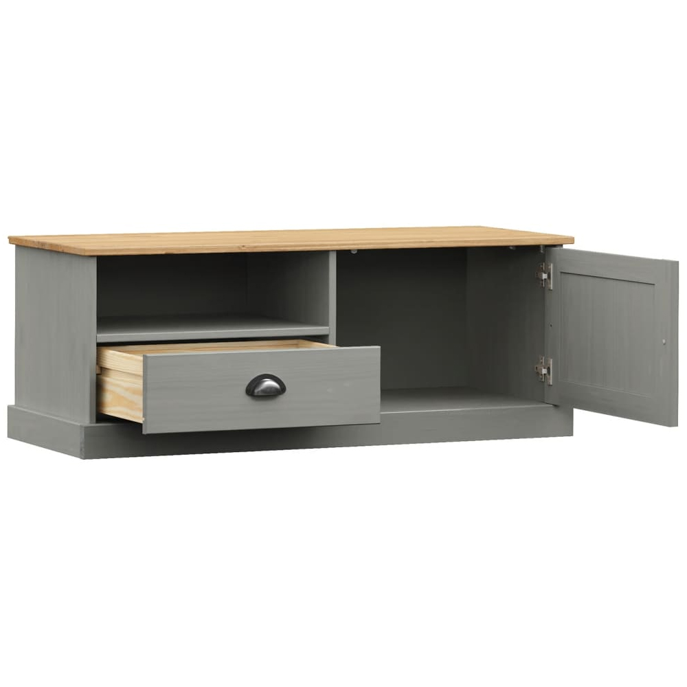 Vidor Wooden TV Stand With 1 Door 1 Drawer In Grey Brown