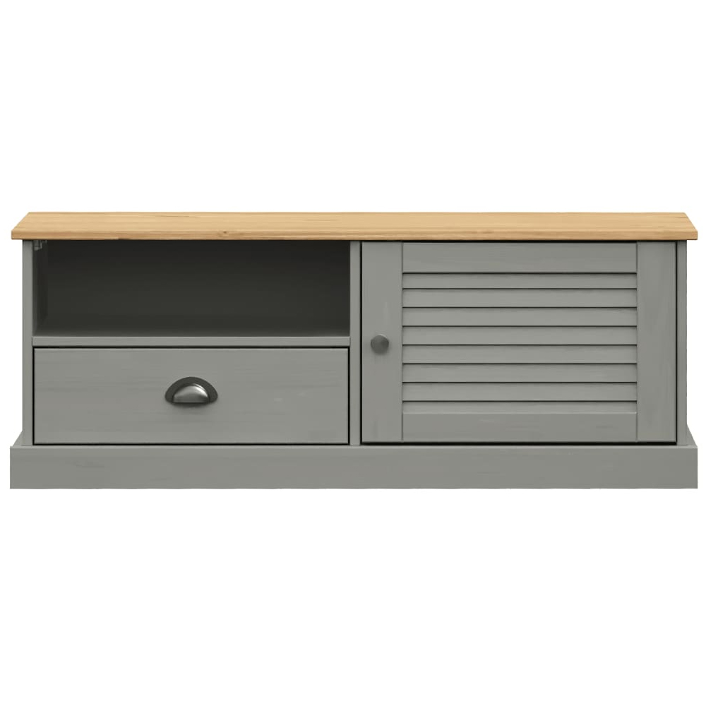 Vidor Wooden TV Stand With 1 Door 1 Drawer In Grey Brown