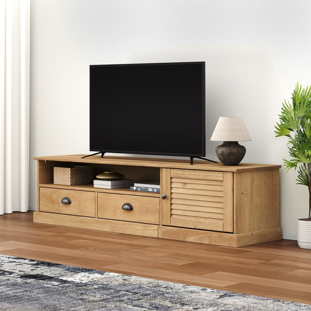 Read more about Vidor wooden tv stand with 1 door 2 drawers in brown