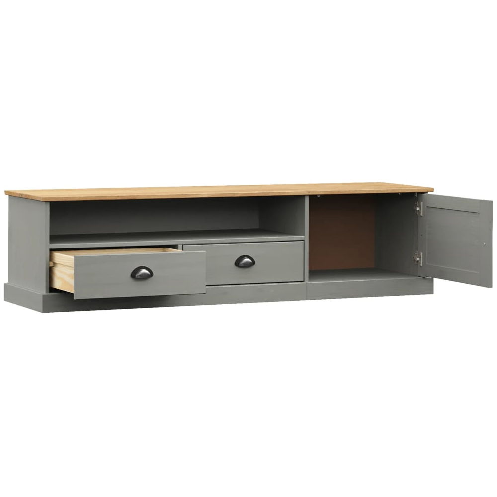 Vidor Wooden TV Stand With 1 Door 2 Drawers In Grey Brown