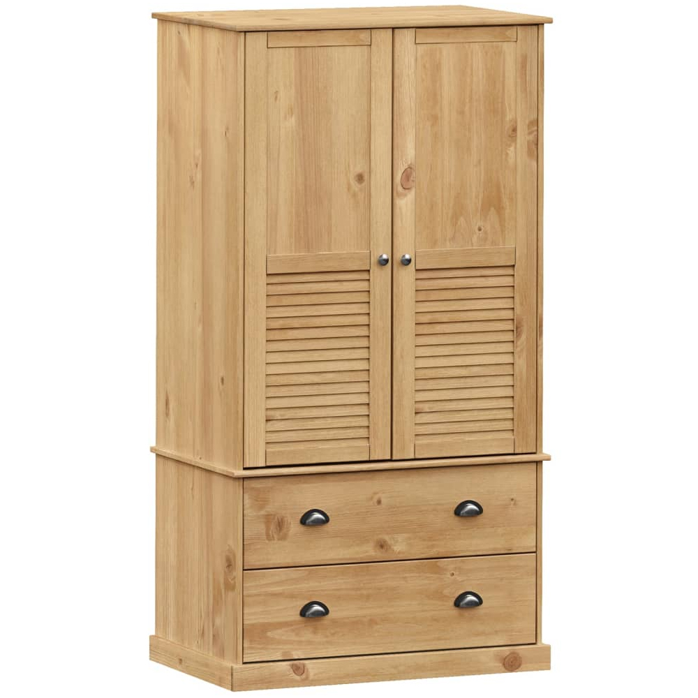 Vidor Wooden Wardrobe With 2 Doors 2 Drawers In brown