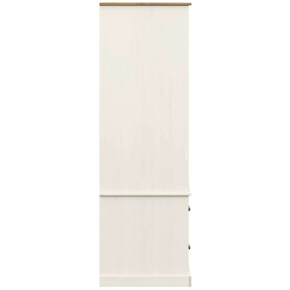 Vidor Wooden Wardrobe With 2 Doors 2 Drawers In White Brown