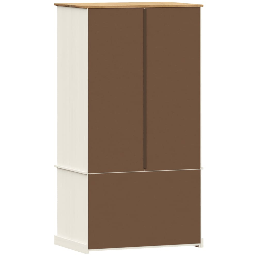 Vidor Wooden Wardrobe With 2 Doors 2 Drawers In White Brown
