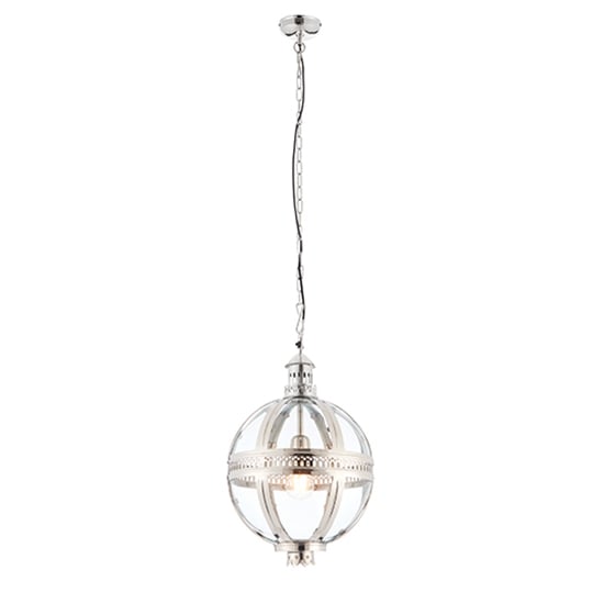 Vienna 305mm Clear Glass Pendant Light In Bright Nickel