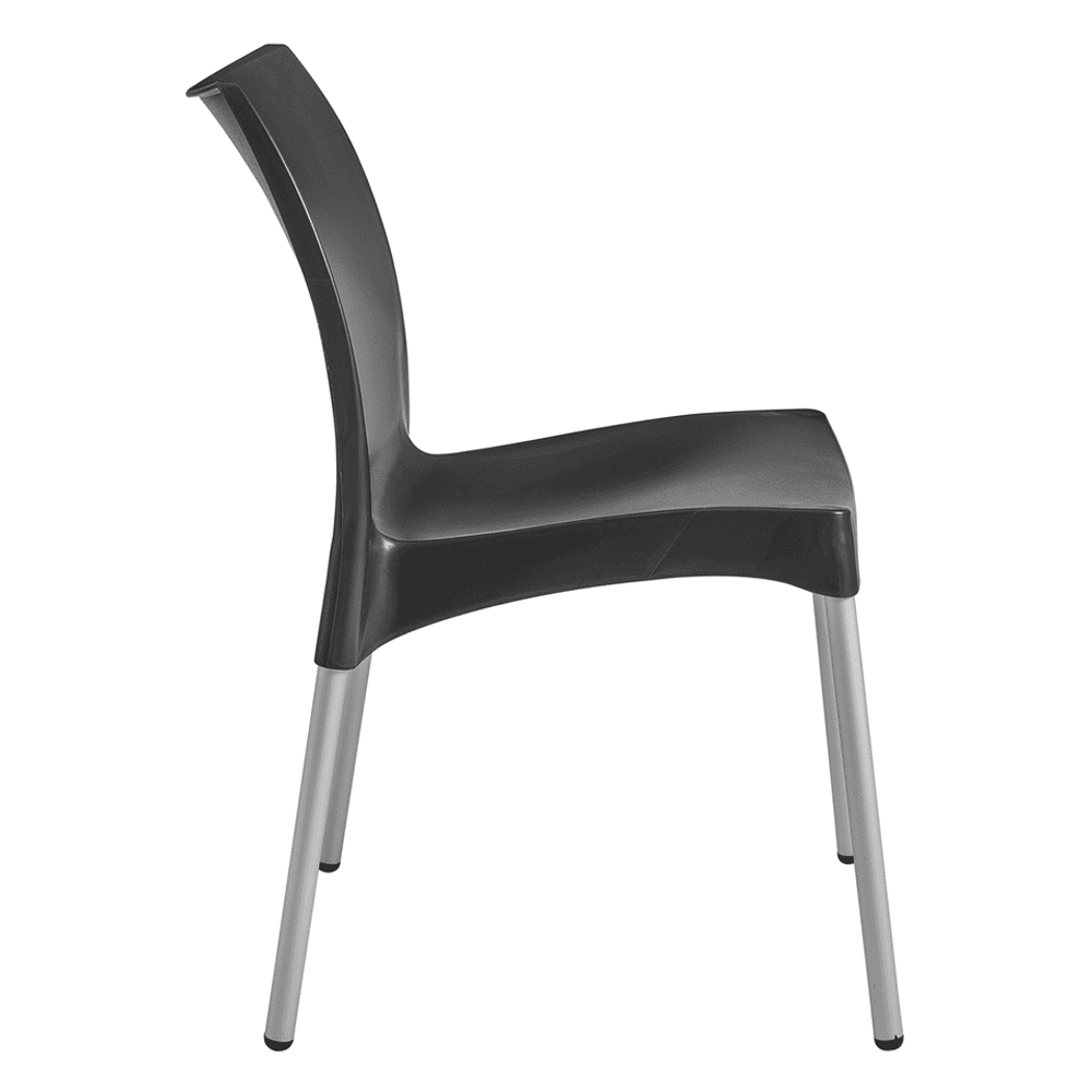 Vienna Black Polypropylene Dining Chairs In Pair