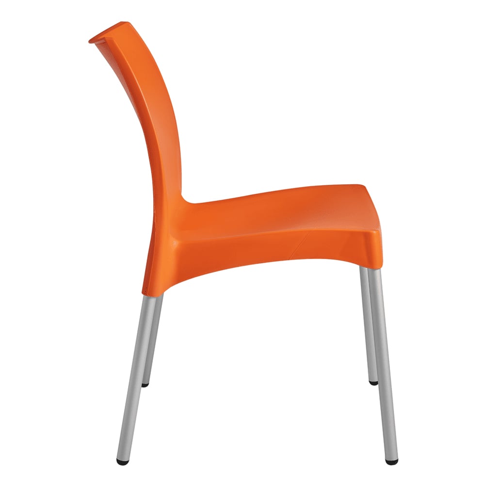 Vienna Orange Polypropylene Dining Chairs In Pair