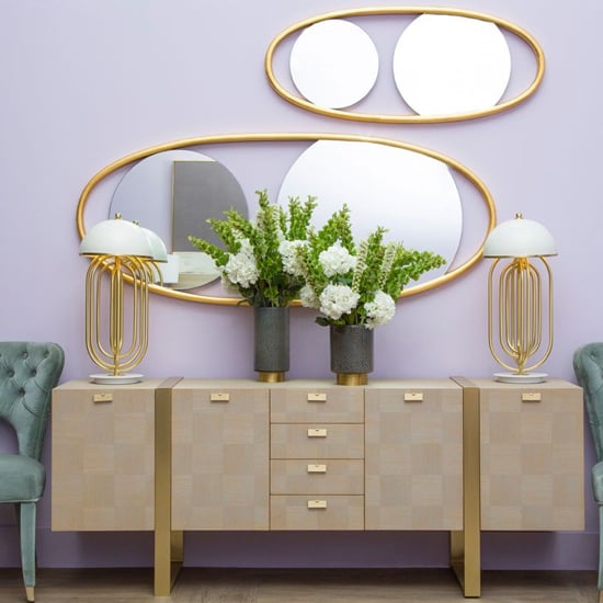 Vigap Oval Large Wall Bedroom Mirror In Gold Wooden Frame_3