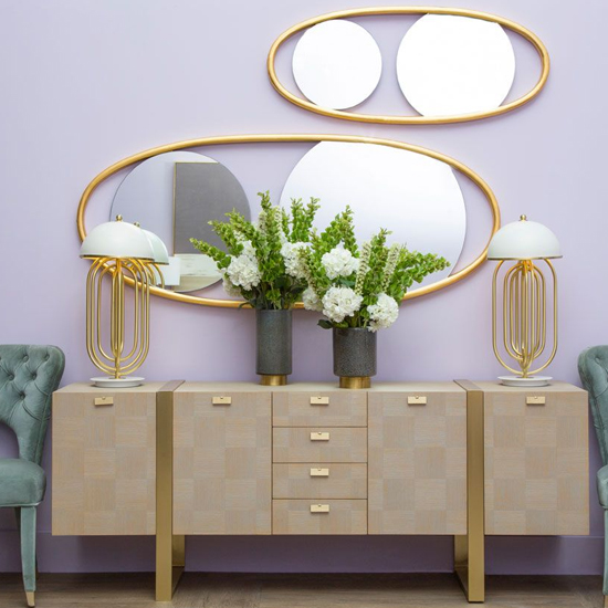 Vigap Oval Small Wall Bedroom Mirror In Gold Wooden Frame_3