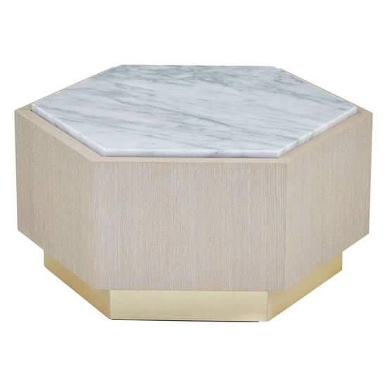 Vigap Small White Marble Top Side Table With White Wooden Base_1