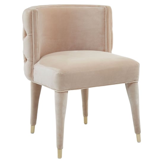 Vigap Upholstered Velvet Bedroom Chair In Beige_1