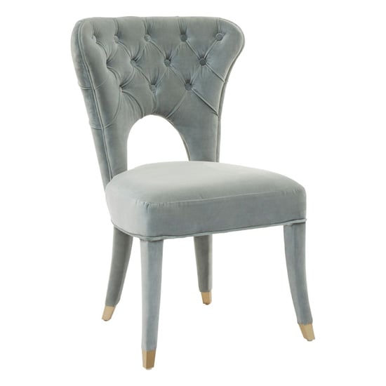 Product photograph of Vigap Upholstered Velvet Bedroom Chair In Blue from Furniture in Fashion