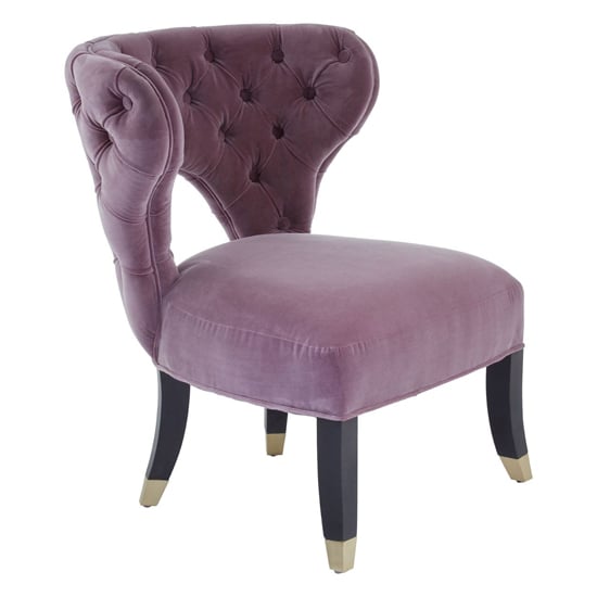 Product photograph of Vigap Upholstered Velvet Bedroom Chair In Lilac from Furniture in Fashion