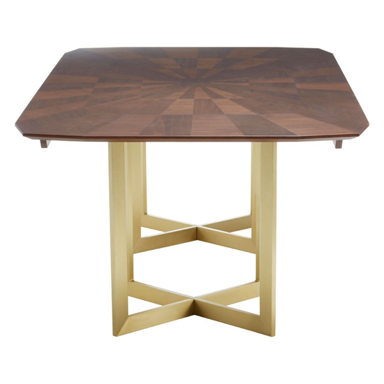 Vigap Wooden Dining Table With Gold Metal Legs In Walnut_3