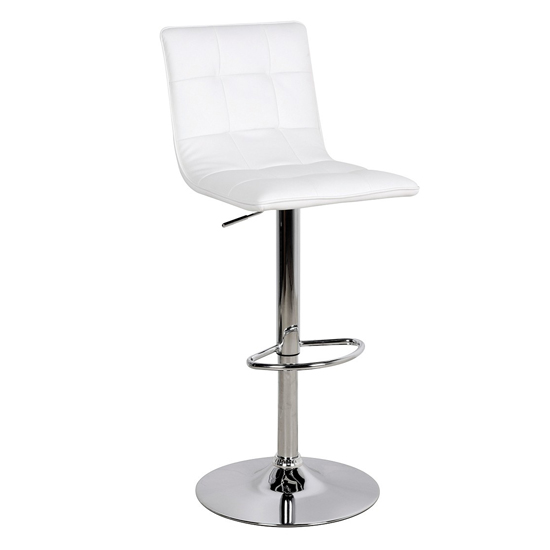 Vigor Faux Leather Bar Stool In White