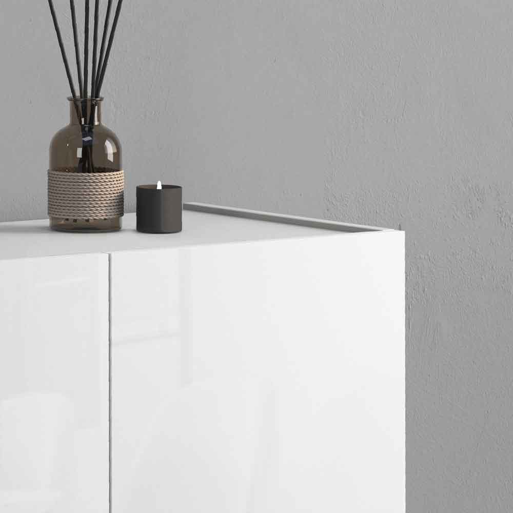 Vigo High Gloss Highboard With 4 Doors In White