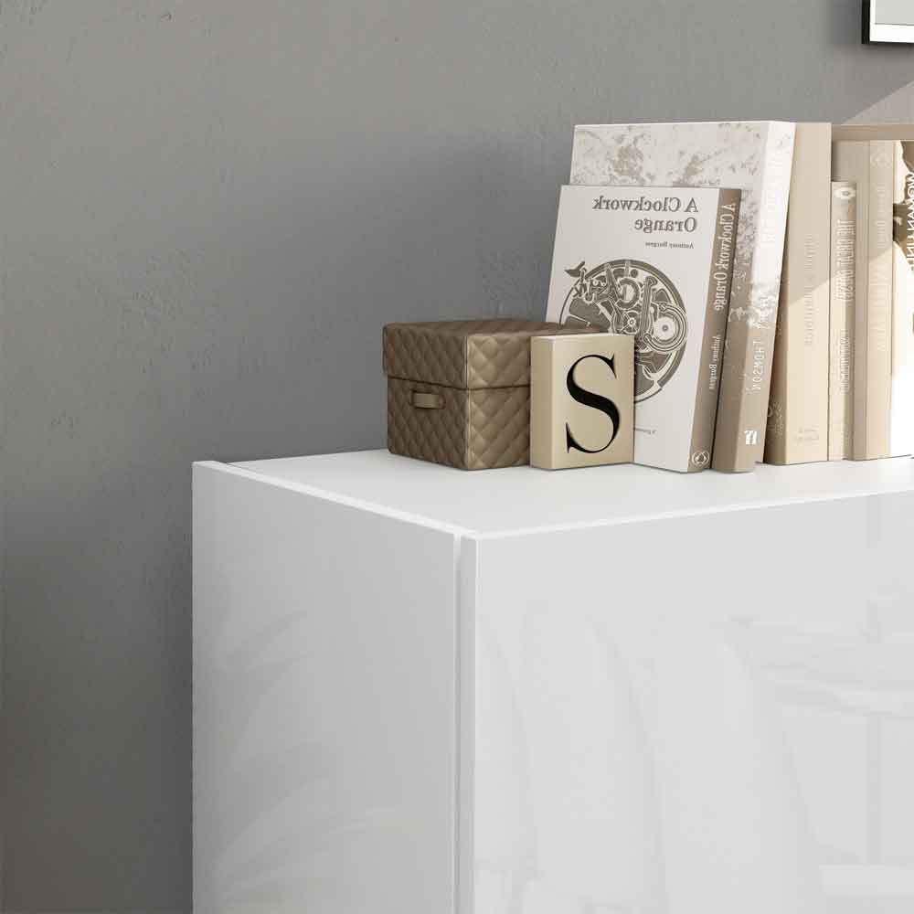 Vigo High Gloss Highboard With 4 Doors In White