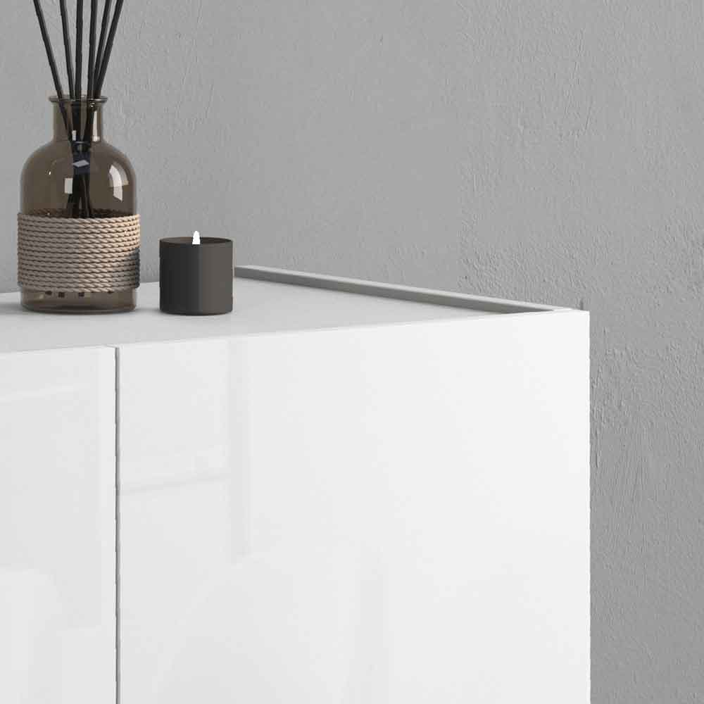 Vigo High Gloss Storage Cabinet With 4 Doors In White