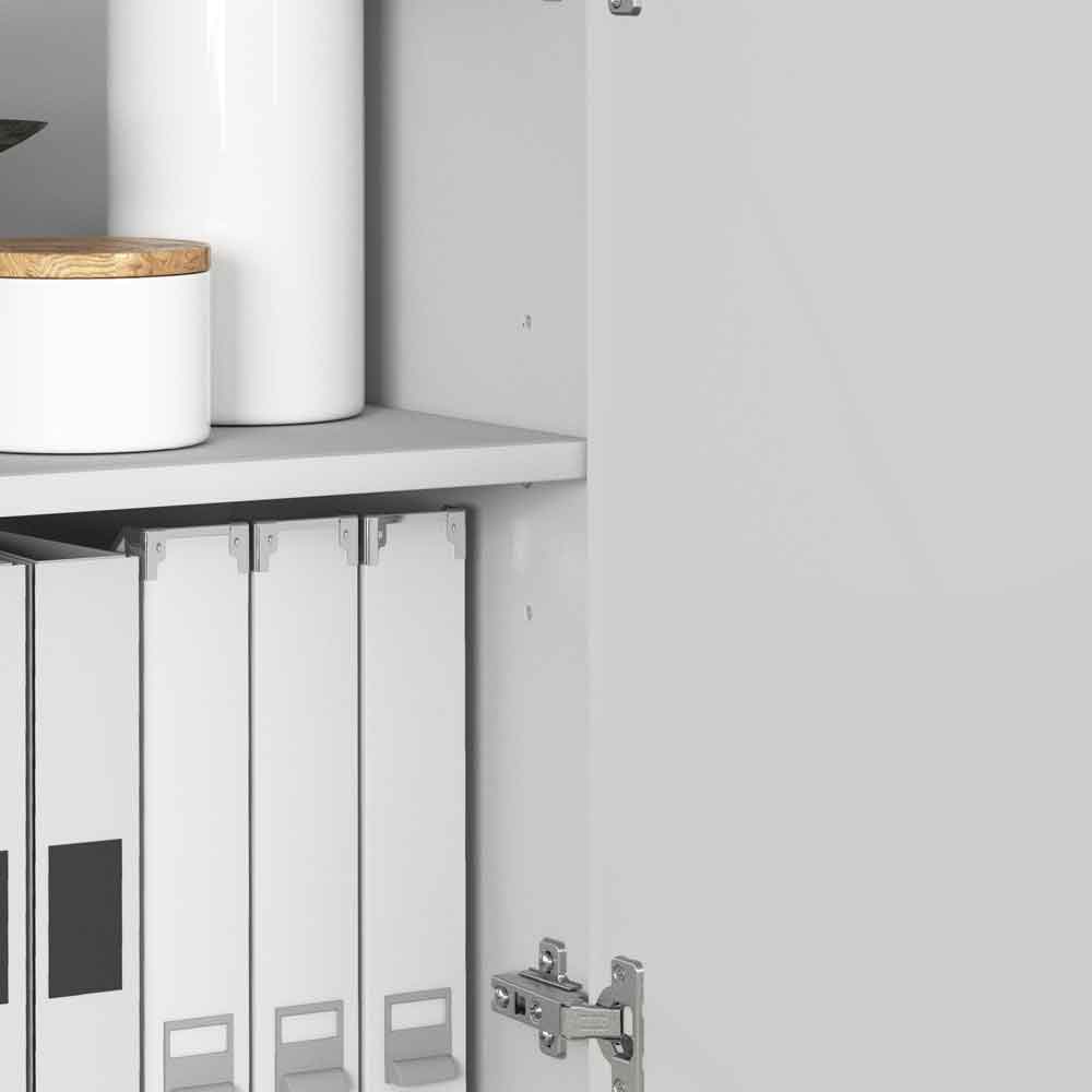 Vigo High Gloss Storage Cabinet With 4 Doors In White