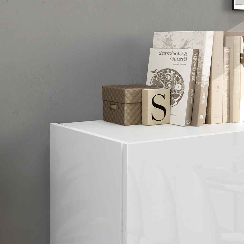 Vigo High Gloss Storage Cabinet With 4 Doors In White
