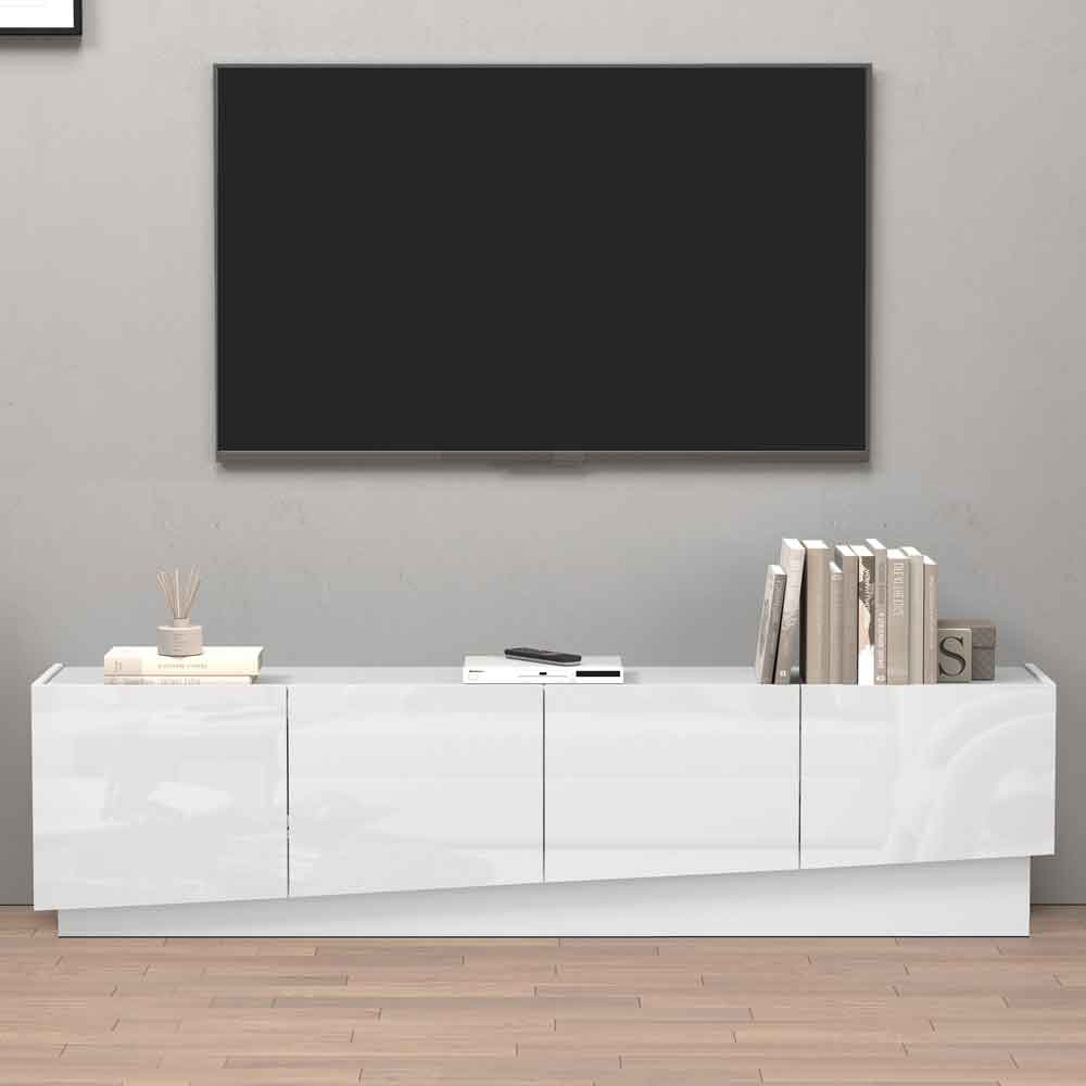 Vigo High Gloss TV Stand With 4 Doors In White