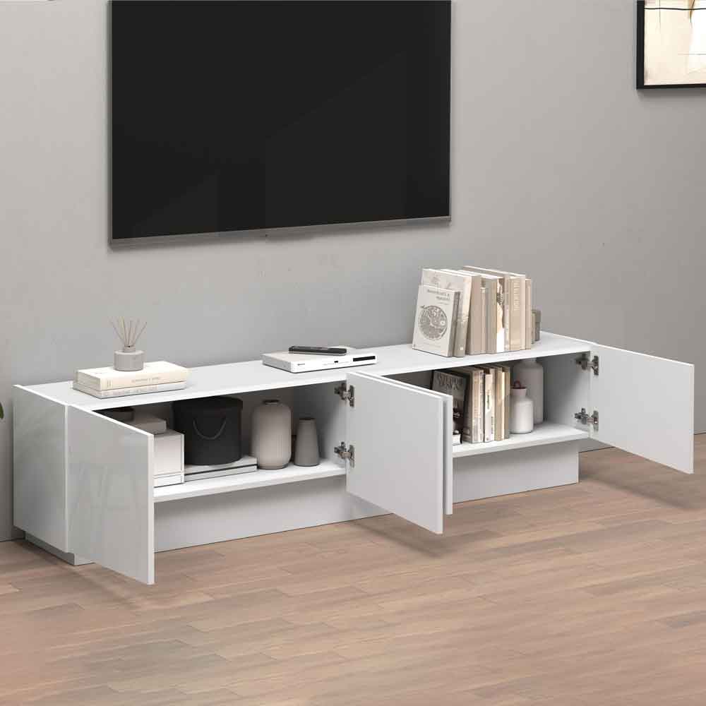 Vigo High Gloss TV Stand With 4 Doors In White