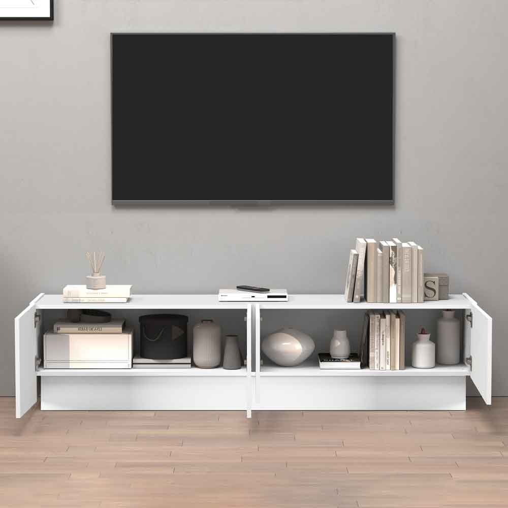 Vigo High Gloss TV Stand With 4 Doors In White