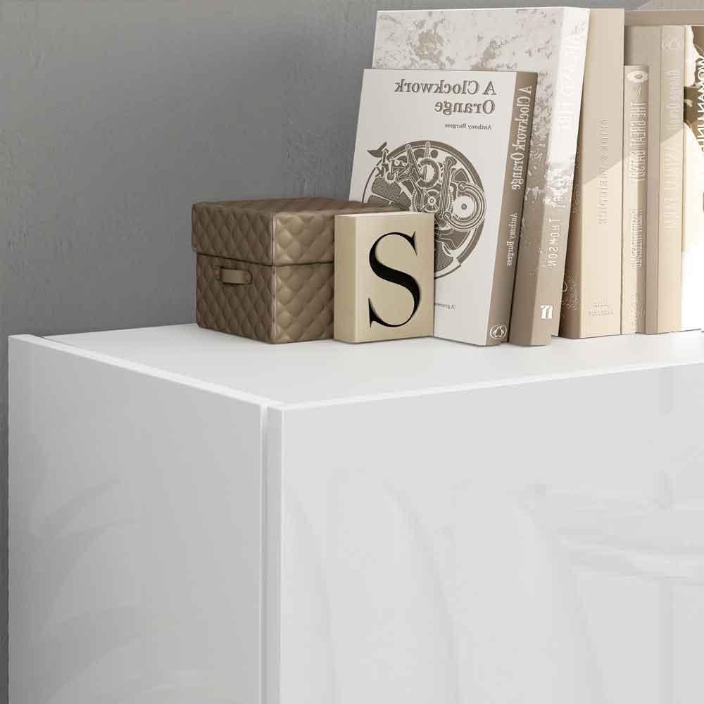 Vigo High Gloss TV Stand With 4 Doors In White