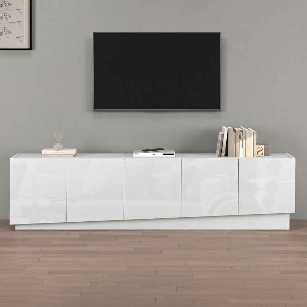 Vigo High Gloss TV Stand With 5 Doors In White