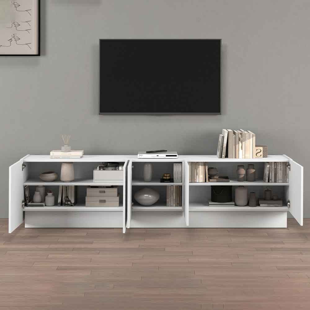 Vigo High Gloss TV Stand With 5 Doors In White