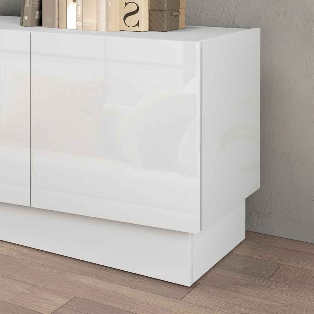 Vigo High Gloss TV Stand With 5 Doors In White