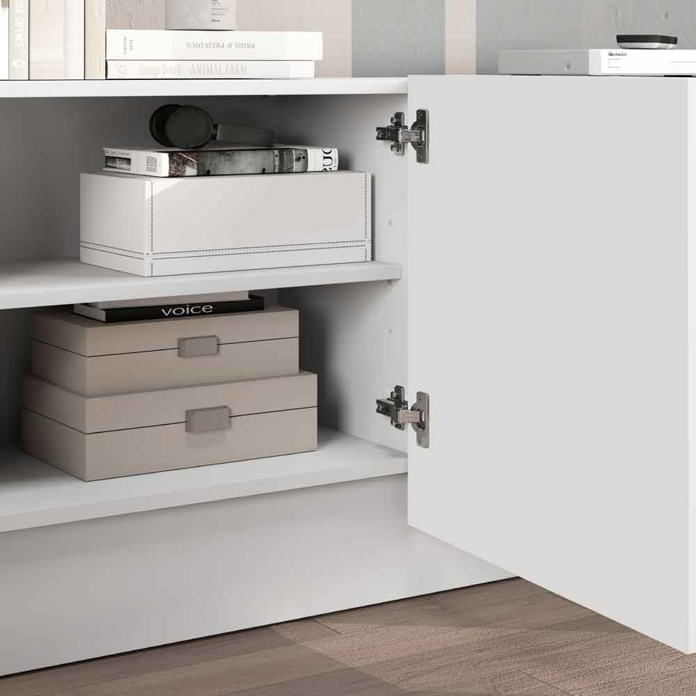 Vigo High Gloss TV Stand With 5 Doors In White