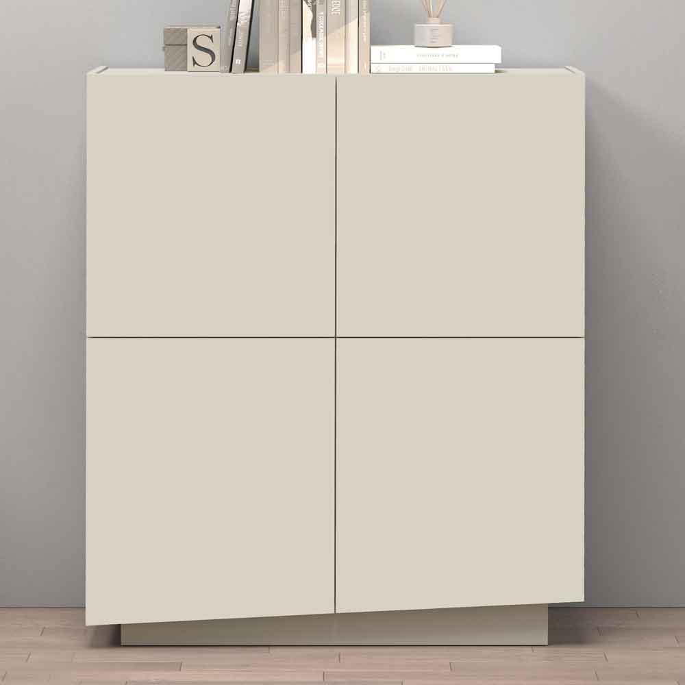 Vigo Wooden Highboard With 4 Doors In Cashmere