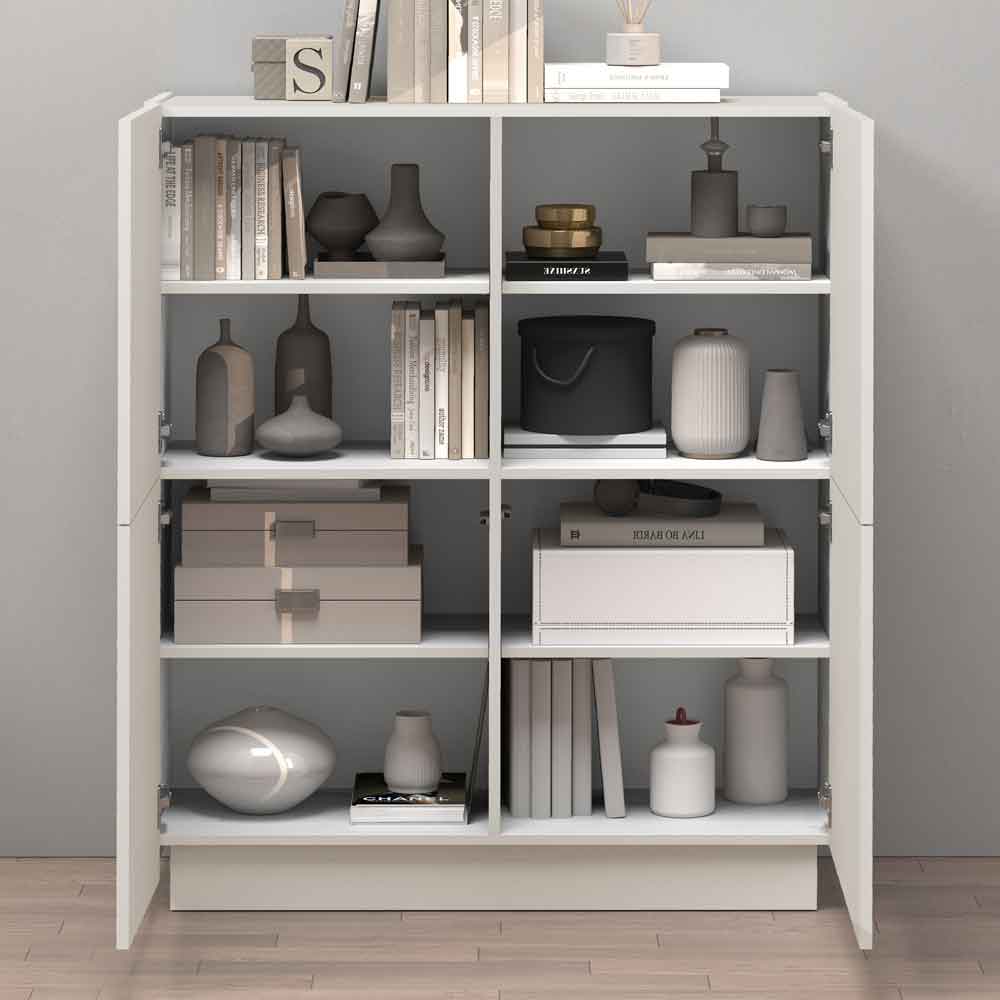 Vigo Wooden Highboard With 4 Doors In Cashmere