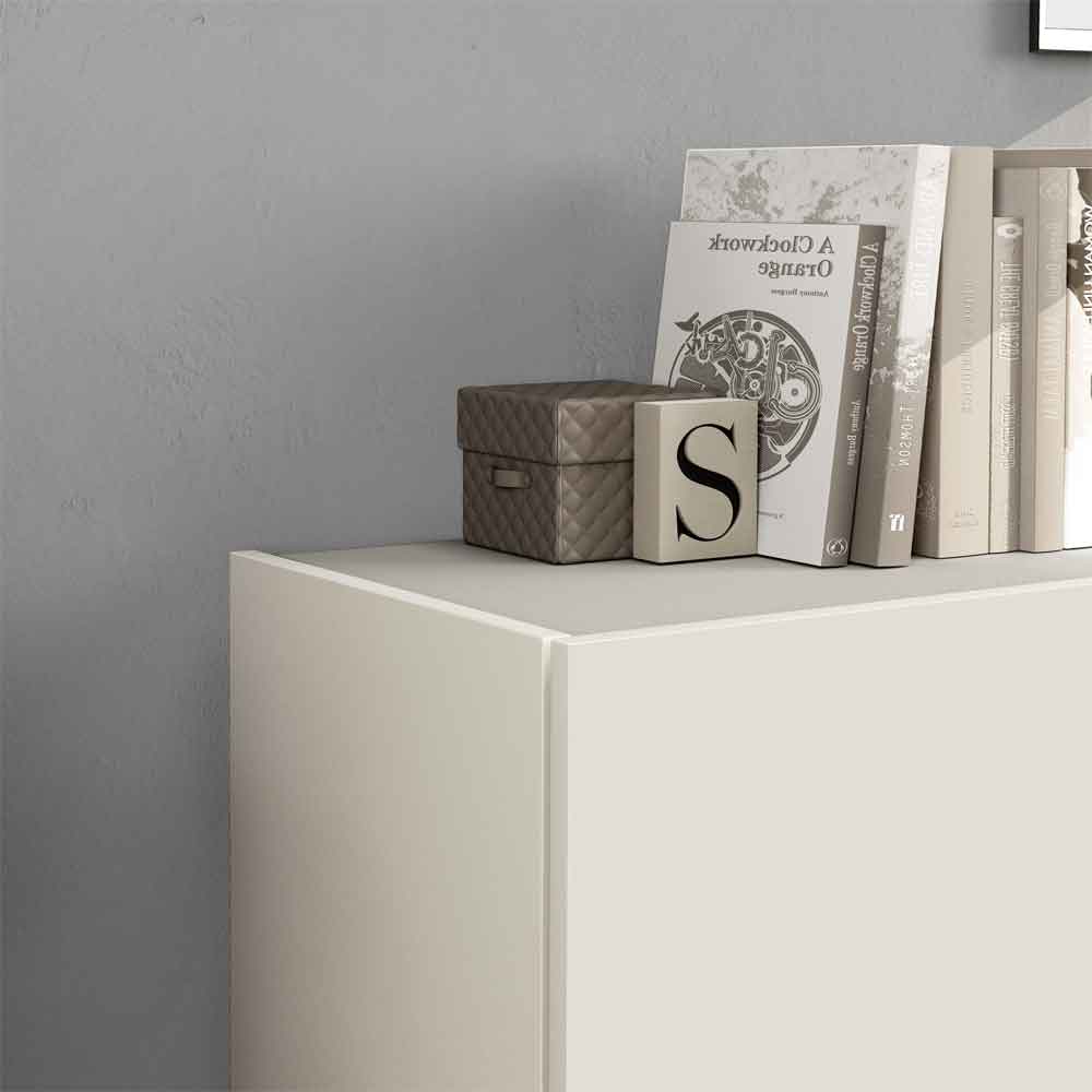 Vigo Wooden Highboard With 4 Doors In Cashmere