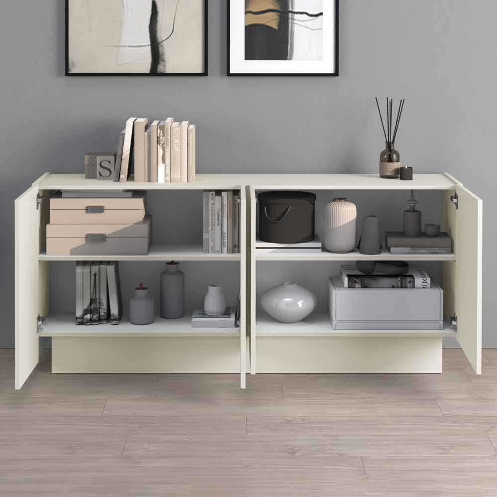 Vigo Wooden Storage Cabinet With 4 Doors In Cashmere