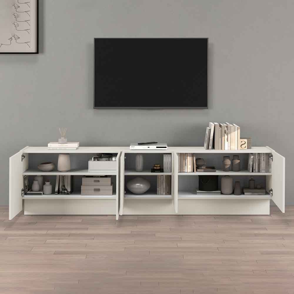 Vigo Wooden TV Stand With 5 Doors In Cashmere