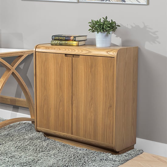 Vikena Wooden Filing Cabinet In Oak With 2 Doors