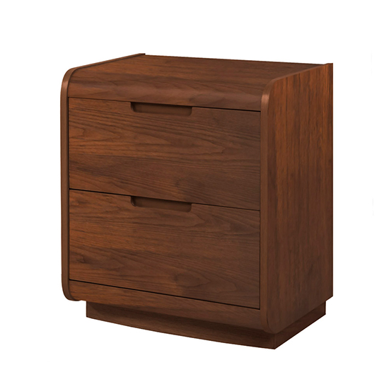 Vikena Wooden Pedestal Storage Unit In Walnut With 2 Drawers_2