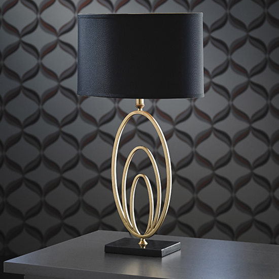 Read more about Vilana table lamp in antique gold leaf and black marble base